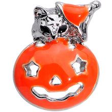Load image into Gallery viewer, 16G 5/16 Cat Pumpkin Halloween Labret Monroe Tragus