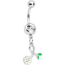 将图片加载到图库查看器,Clear Gem Daisy Curl Flower Dangle Belly Ring