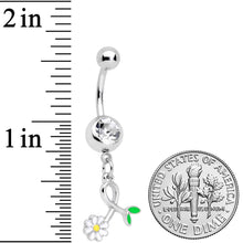 将图片加载到图库查看器,Clear Gem Daisy Curl Flower Dangle Belly Ring