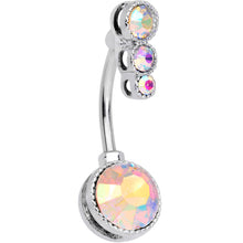 Load image into Gallery viewer, Aurora CZ Gem Purple UV Glow Belly Ring Set of 3