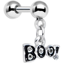 Load image into Gallery viewer, 16G 1/4 Clear Gem Boo Halloween Dangle Cartilage Tragus Earring