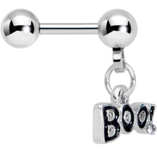 Load image into Gallery viewer, 16G 1/4 Clear Gem Boo Halloween Dangle Cartilage Tragus Earring