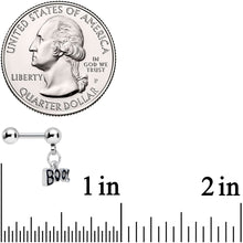 Load image into Gallery viewer, 16G 1/4 Clear Gem Boo Halloween Dangle Cartilage Tragus Earring
