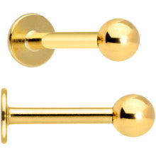 Load image into Gallery viewer, 16G 5/16 Clear CZ Gem Gold Tone Triquetra Labret Tragus Set of 3