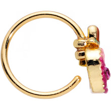 Load image into Gallery viewer, 20G 5/16 Clear Purple Gem Gold Tone Cherry Apple Nose Hoop