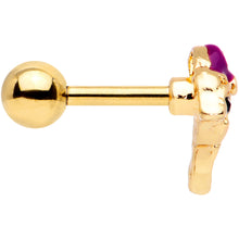 Load image into Gallery viewer, 16G 1/4 Purple Gem Gold Tone Dainty Dolphin Cartilage Tragus