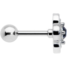 Load image into Gallery viewer, 16G 1/4 Blue Gem Stylized Deco Cross Cartilage Tragus Earring