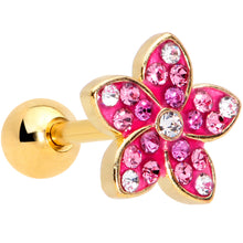 Load image into Gallery viewer, 16G 1/4 Purple Gem Gold Tone Fabulous Flower Cartilage Tragus