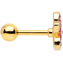 Load image into Gallery viewer, 16G 1/4 Purple Gem Gold Tone Fabulous Flower Cartilage Tragus
