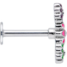 Load image into Gallery viewer, 16G 5/16 Clear Gem Triple Flower Garland Labret Monroe Tragus