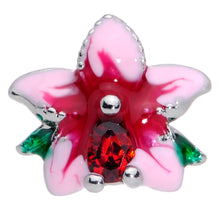 Load image into Gallery viewer, 20G 1/4 Red Gem Exotic Flower Nose Bone