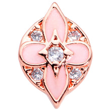 Load image into Gallery viewer, 16G 1/4 Clear Gem Rose Gold Tone Pink Cross Cartilage Tragus