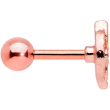 Load image into Gallery viewer, 16G 1/4 Clear Gem Rose Gold Tone Pink Cross Cartilage Tragus