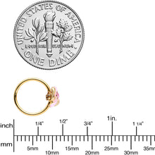 Load image into Gallery viewer, 20G 5/16 Pink Gem Gold Tone Pink Bow Nose Hoop