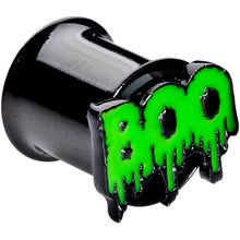 Load image into Gallery viewer, Green Boo Halloween Double Flare Plug Set