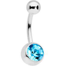 Load image into Gallery viewer, Aqua Gem Daisy Pearlescent Belly Ring Set of 3