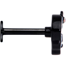 Load image into Gallery viewer, 16G 5/16 Aurora Gem Black Kawaii Skull Labret Monroe Tragus