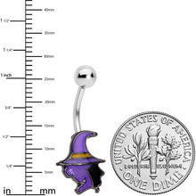 将图片加载到图库查看器,Purple Witch Halloween Glow in the Dark Belly Ring