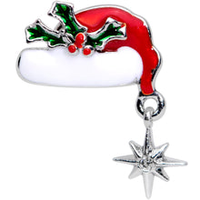 Load image into Gallery viewer, 16G 1/4 Clear Gem Jolly Santa Hat Christmas Cartilage Tragus