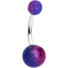 Load image into Gallery viewer, Purple Gem Sandblasted Glow Swirl Belly Ring Set of 4