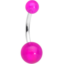 Load image into Gallery viewer, Purple Gem Sandblasted Glow Swirl Belly Ring Set of 4