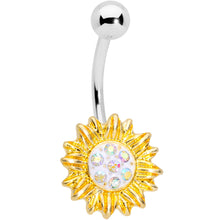 将图片加载到图库查看器,Aurora Gem Scintillating Sunflower Belly Ring
