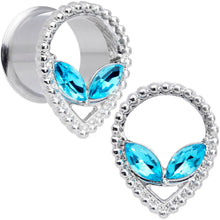 将图片加载到图库查看器,Aqua Gem Alien Double Flare Tunnel Plug Set