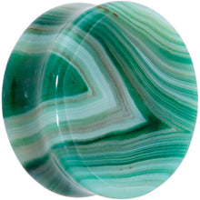 将图片加载到图库查看器,Natural Green Line Agate Stone Saddle Plug Set