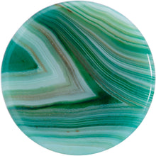 将图片加载到图库查看器,Natural Green Line Agate Stone Saddle Plug Set