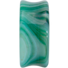 将图片加载到图库查看器,Natural Green Line Agate Stone Saddle Plug Set
