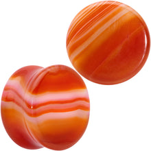 将图片加载到图库查看器,Natural Red Line Agate Stone Saddle Plug Set