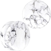 Load image into Gallery viewer, Natural White Howlite Stone Saddle Plug Set