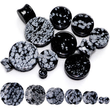 将图片加载到图库查看器,Natural Black White Snowflake Obsidian Saddle Plug Set