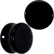 Load image into Gallery viewer, Natural Black Agate Stone Saddle Plug Set