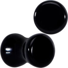 Load image into Gallery viewer, Natural Black Agate Stone Saddle Plug Set
