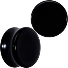 Load image into Gallery viewer, Natural Black Agate Stone Saddle Plug Set