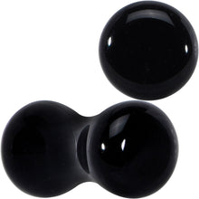 Load image into Gallery viewer, Natural Black Agate Stone Saddle Plug Set