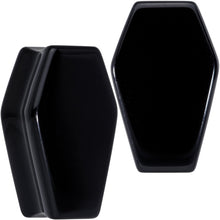 将图片加载到图库查看器,Black Obsidian Coffin Halloween Double Flare Plug Set