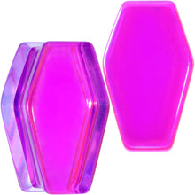 将图片加载到图库查看器,Aurora Purple Cloudy Quartz Stone Coffin Double Flare Plug Set