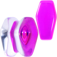 将图片加载到图库查看器,Aurora Purple Cloudy Quartz Stone Coffin Double Flare Plug Set