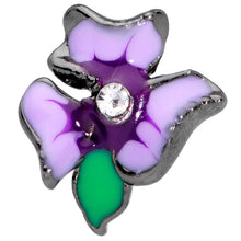 Load image into Gallery viewer, 20G 1/4 Clear Gem Purple Iris Nose Bone