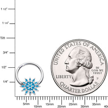 将图片加载到图库查看器,16G 3/8 Blue Winter Snowflake Christmas Hinged Segment Ring