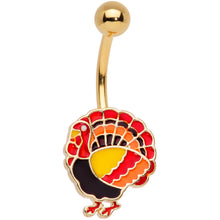 将图片加载到图库查看器,Gold Tone Turkey Thanksgiving Belly Ring