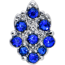 Load image into Gallery viewer, 20G 1/4 Blue CZ Gem Fountain Nose Bone