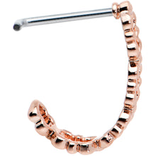 将图片加载到图库查看器,20G 1/4 Rose Gold Tone All Linked Up Faux Hoop L Shape Nose Ring