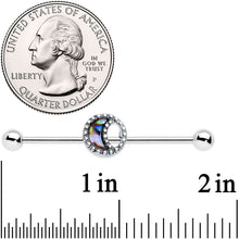 Load image into Gallery viewer, 14G Iridescent Crescent Moon Industrial Barbell 38mm