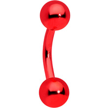 Load image into Gallery viewer, 16G 1/4 Red Simple Curved Eyebrow Ring
