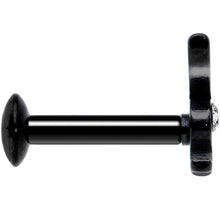 将图片加载到图库查看器,16G 1/4 Licensed Playboy Clear CZ Black Internal Thread Labret