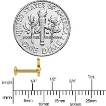 Load image into Gallery viewer, 16G 1/4 Licensed Playboy Clear CZ Gold Hue Internal Thread Labret