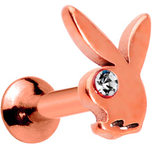 Load image into Gallery viewer, 16G 1/4 Licensed Playboy CZ Rose Gold Hue Internal Thread Labret
